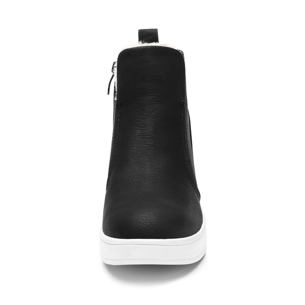 Hidden Heel Platform Wedge Booties - BLACK PU - 5